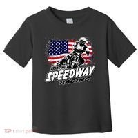 Motorcycle Speedway American Flag Flat Track Race Toddler T-Shirt thumb 0