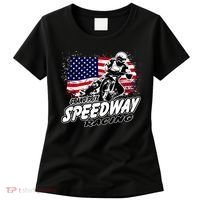 Motorcycle Speedway American Flag Flat Track Race Women's T-Shirt thumb 0