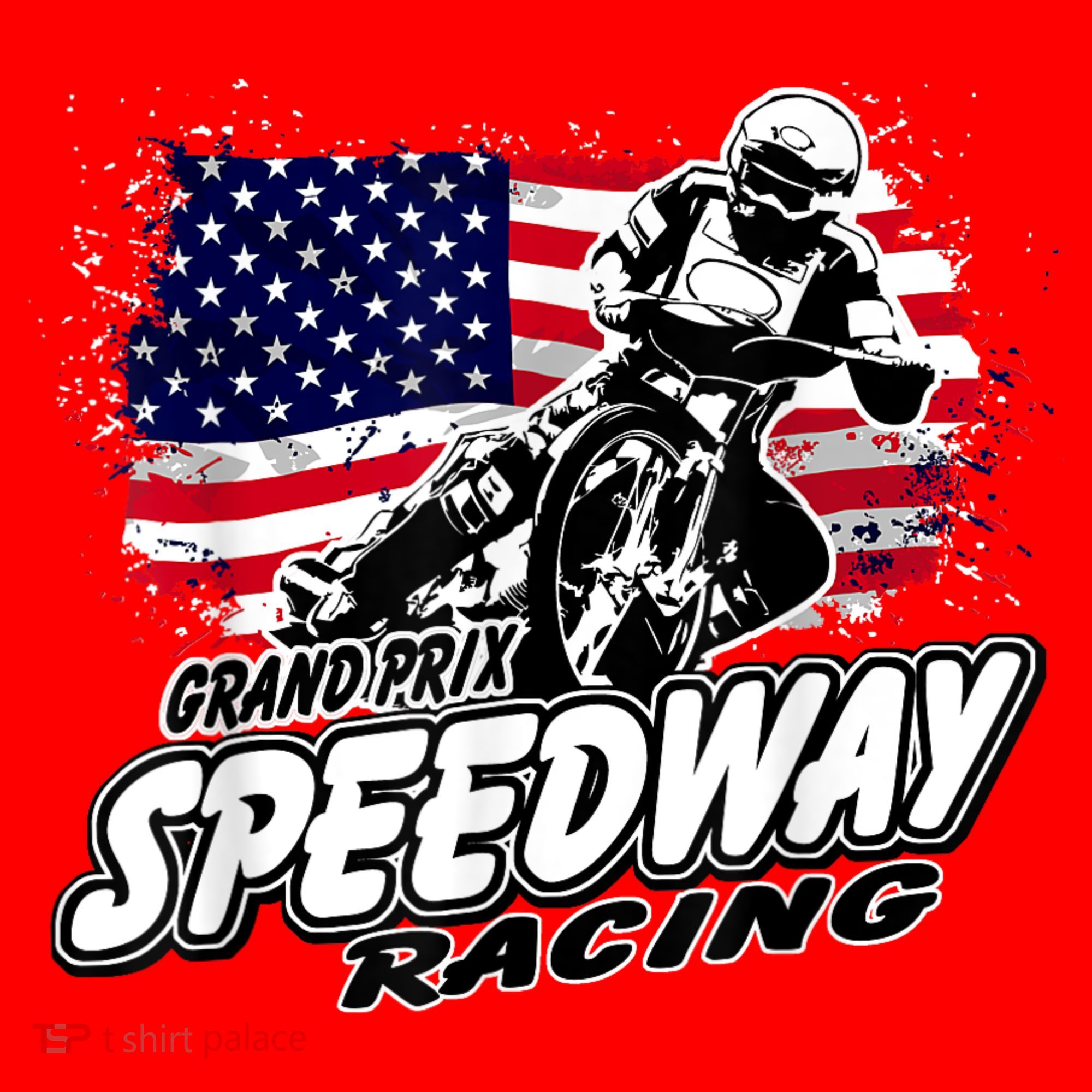 Motorcycle Speedway American Flag Flat Track Race Santa Hat