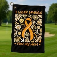 Multiple Sclerosis Awareness I Wear Orange Golf Towel thumb 1