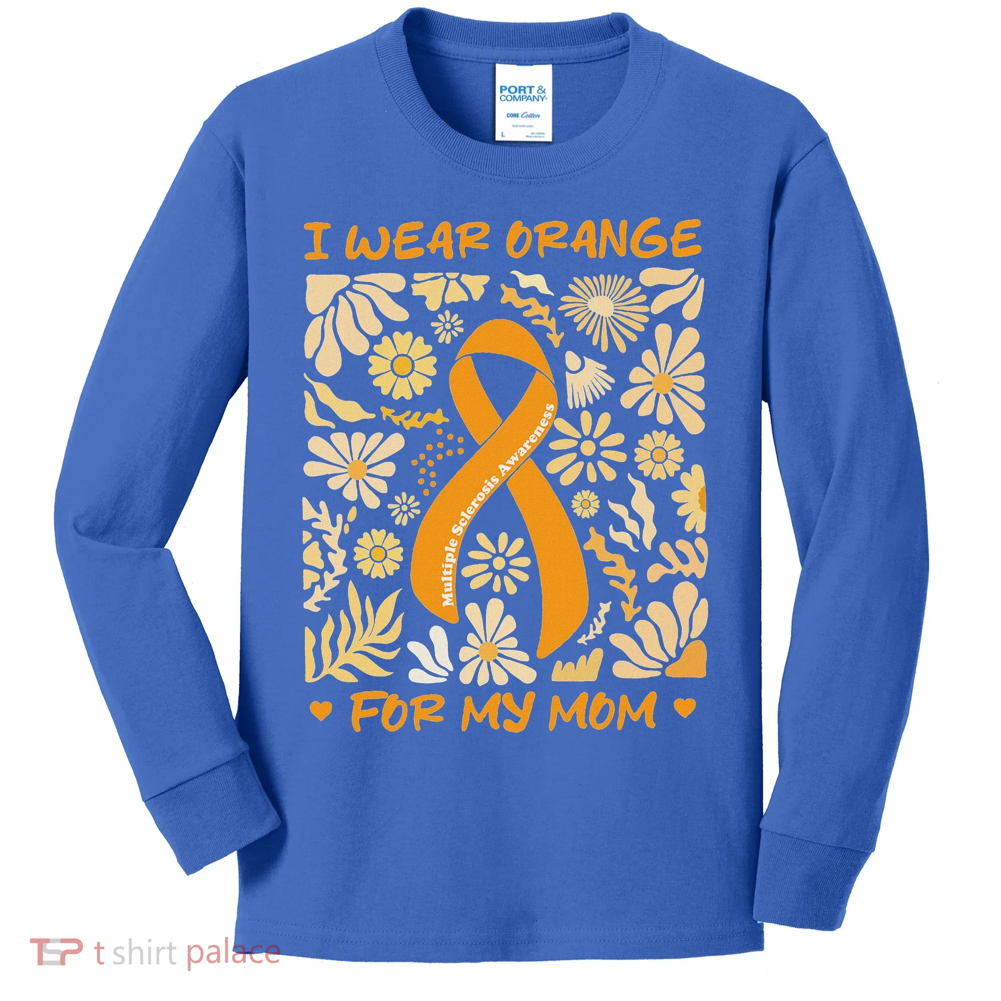 Multiple Sclerosis Awareness I Wear Orange Kids Long Sleeve Shirt