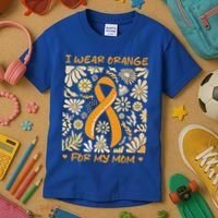 Multiple Sclerosis Awareness I Wear Orange Kids T-Shirt thumb 3