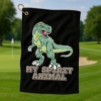 My Spirit Animal Is A T Rex Golf Towel thumb 1