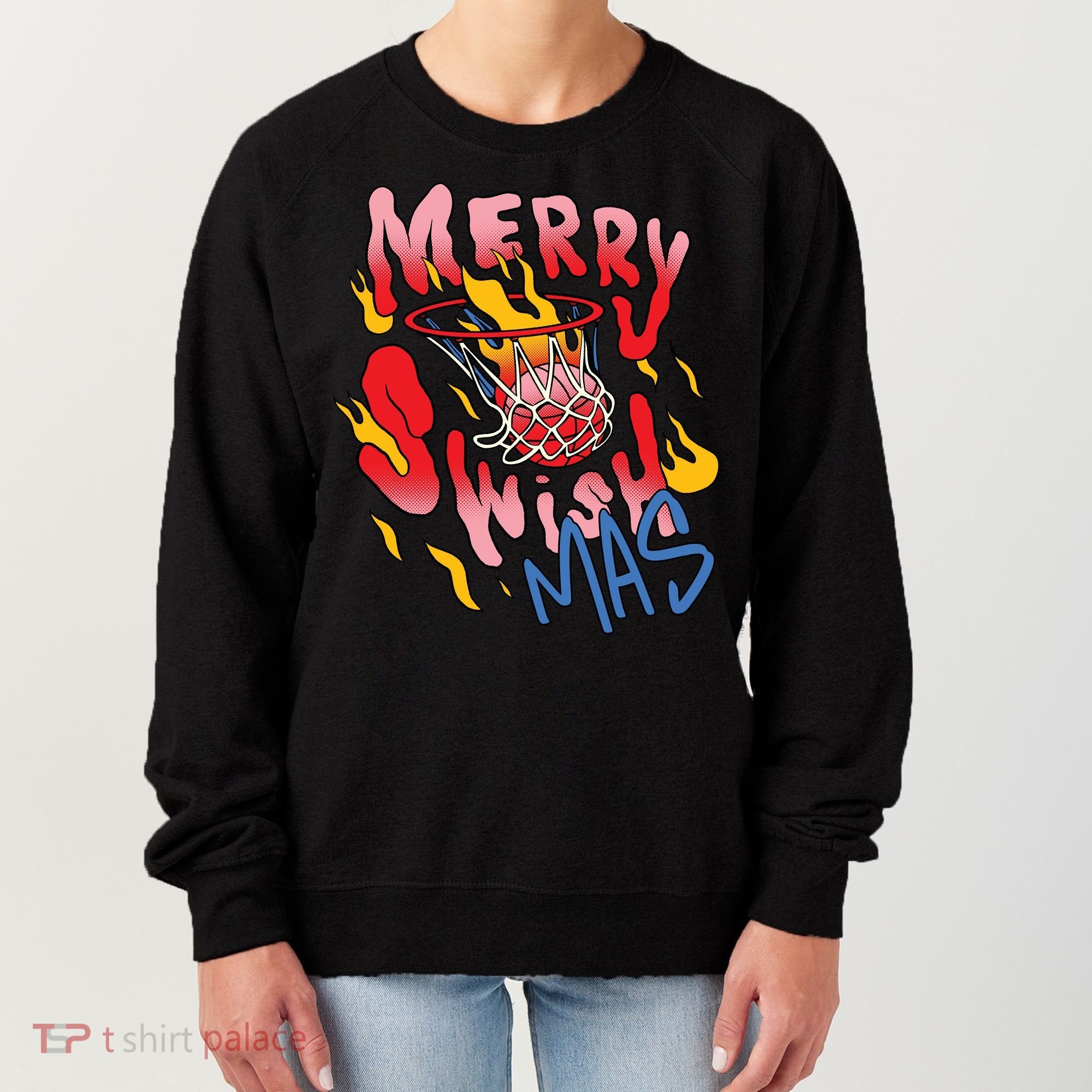Merry Swishmas Basketball Women's Sweatshirt