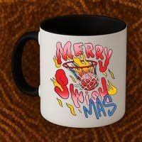 Merry Swishmas Basketball Coffee Mug thumb 2