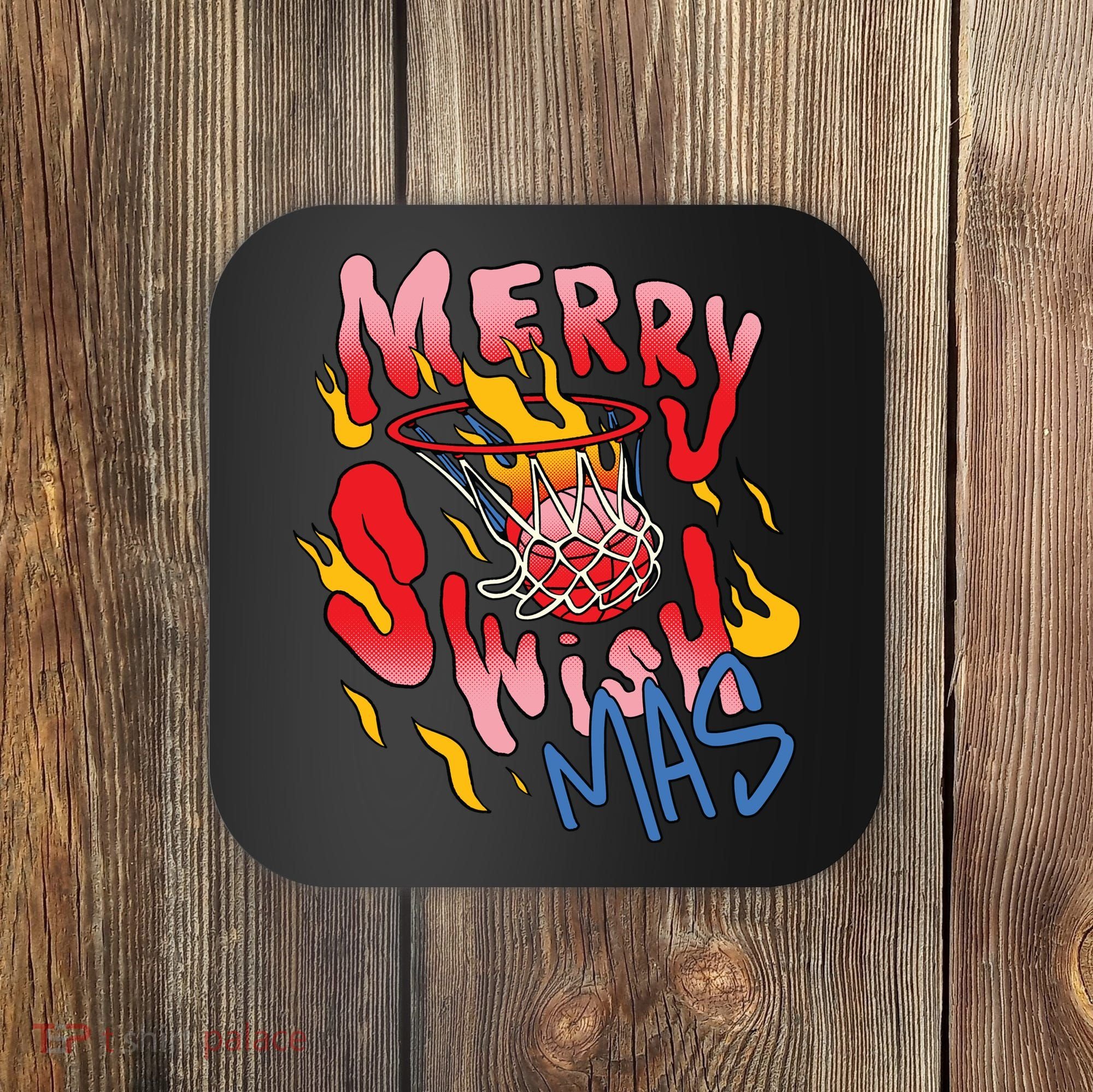 Merry Swishmas Basketball Coaster