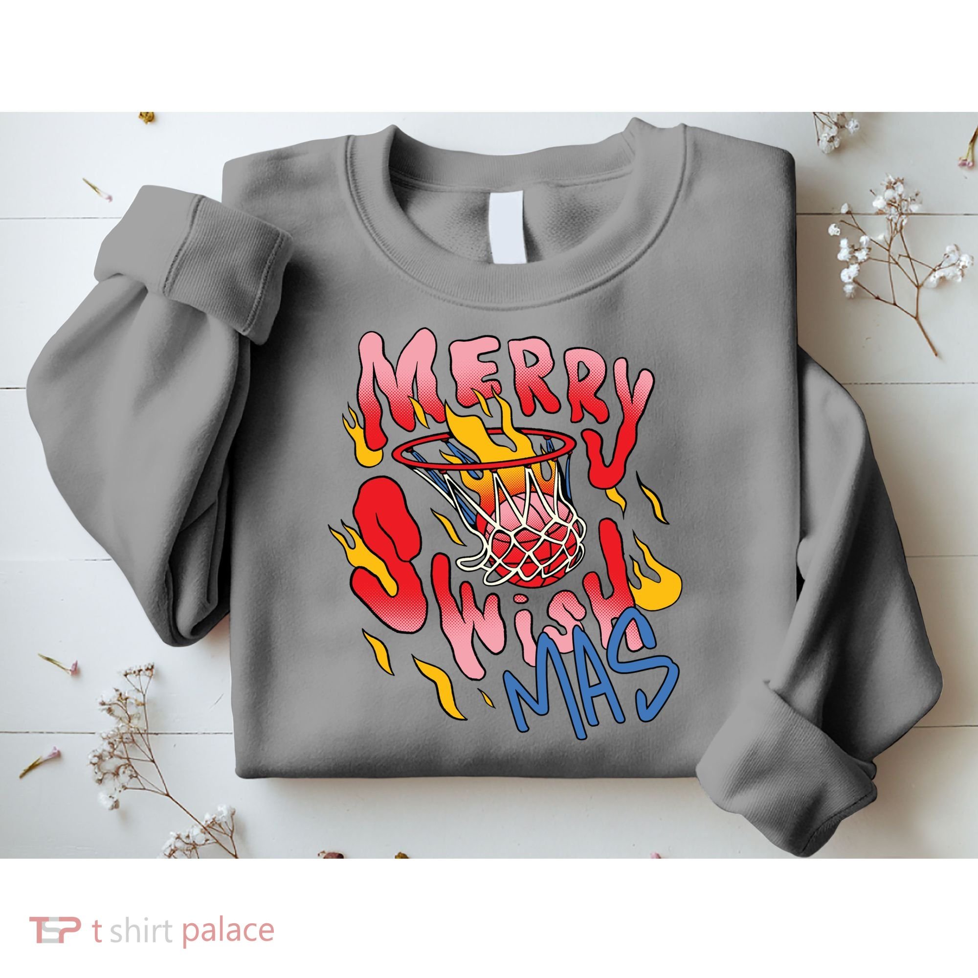 Merry Swishmas Basketball Sweatshirt