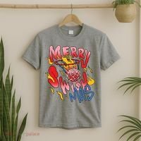 Merry Swishmas Basketball T-Shirt thumb 2