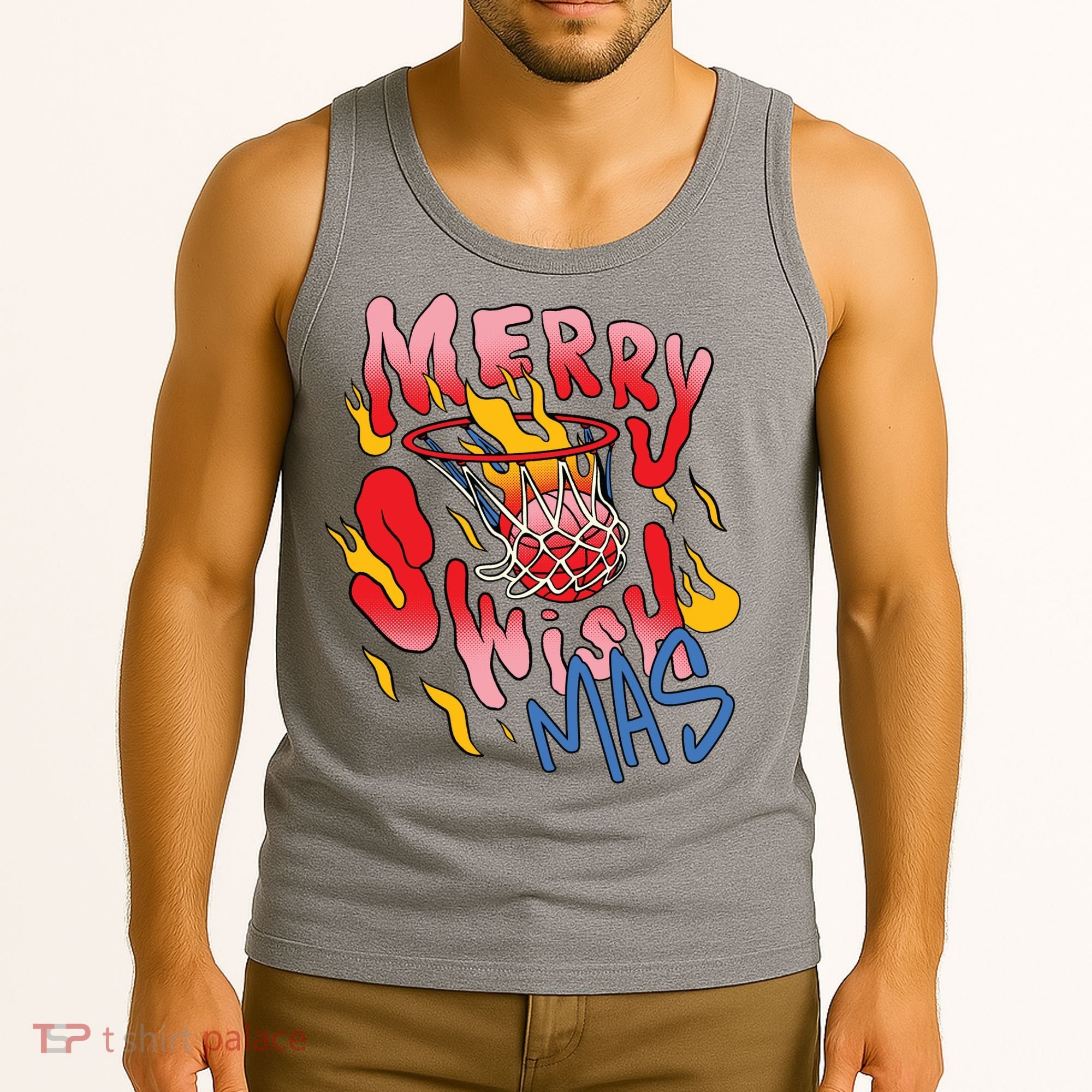 Merry Swishmas Basketball Tank Top