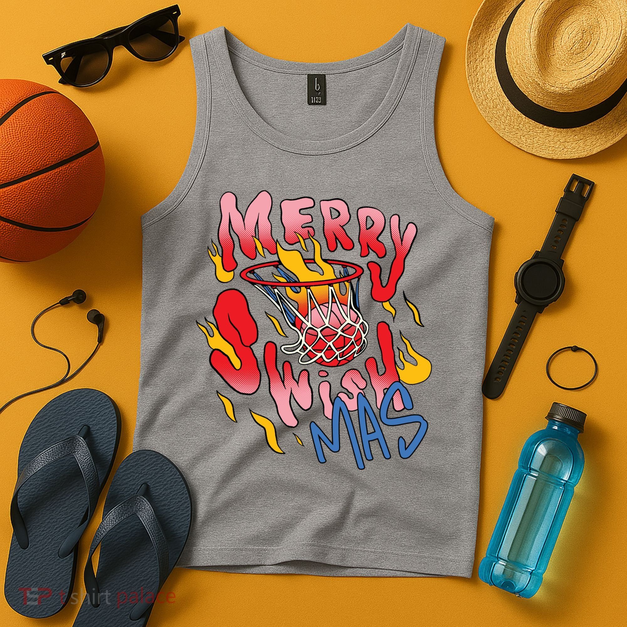 Merry Swishmas Basketball Tank Top