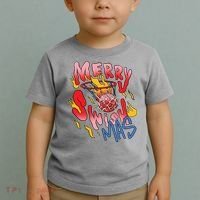 Merry Swishmas Basketball Toddler T-Shirt thumb 2