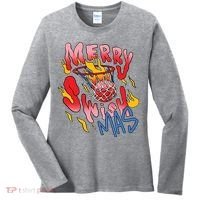 Merry Swishmas Basketball Women's Long Sleeve Shirt thumb 0