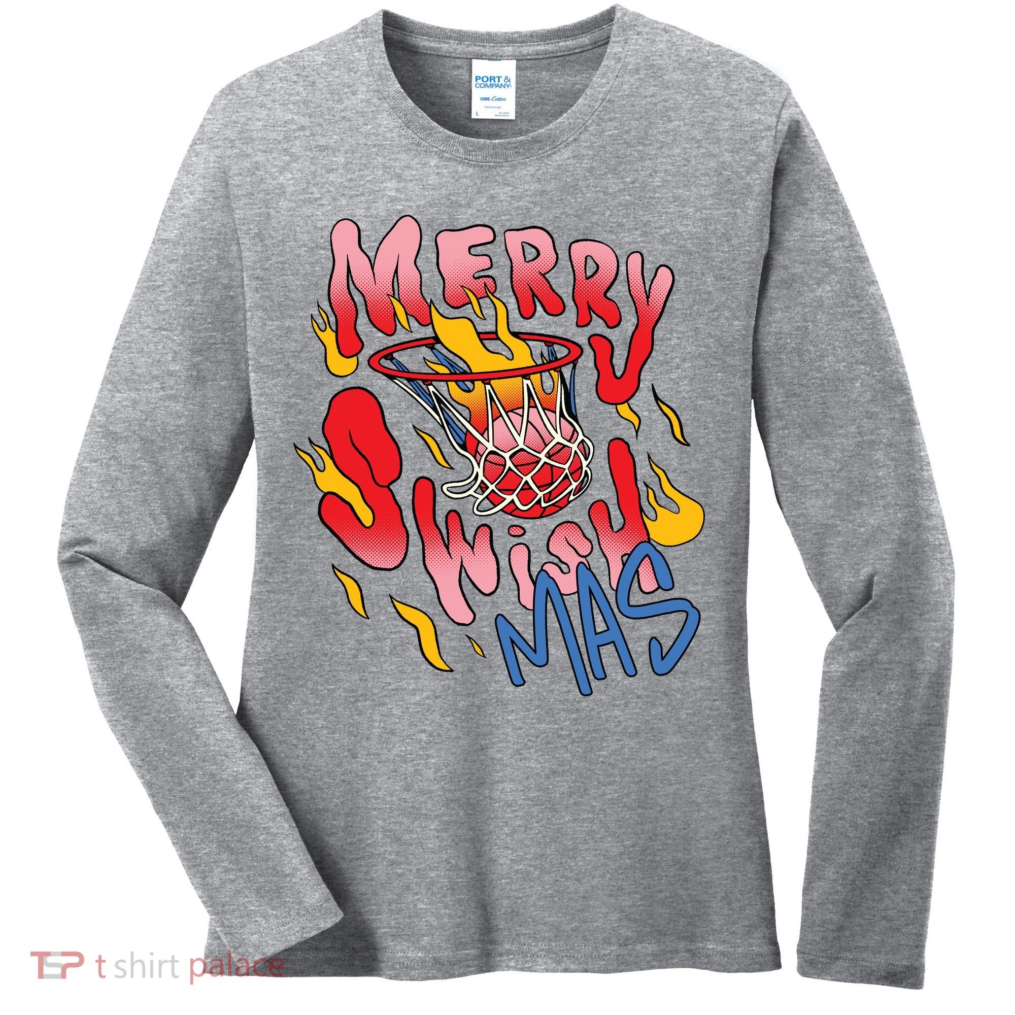 Merry Swishmas Basketball Women's Long Sleeve Shirt