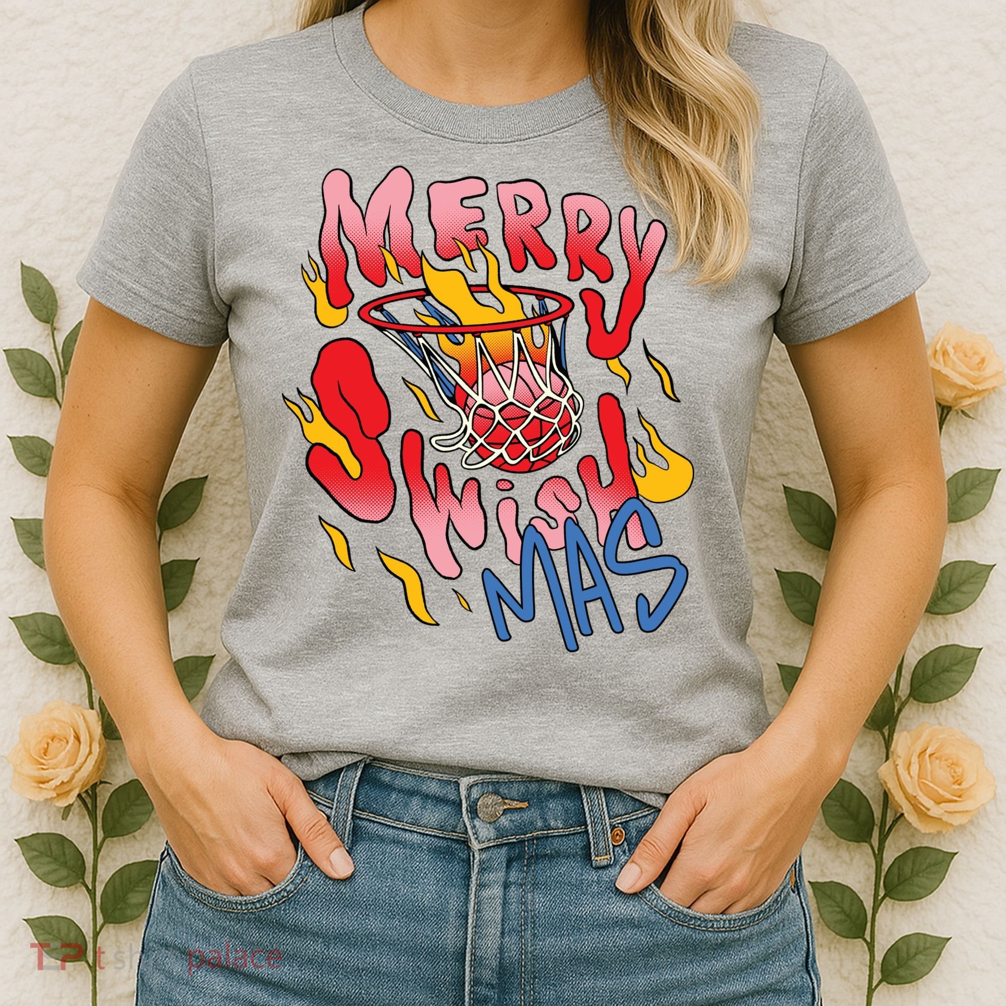 Merry Swishmas Basketball Women's T-Shirt