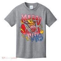 Merry Swishmas Basketball Kids T-Shirt thumb 0