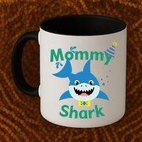 Mommy Shark Birthday Party Matching Family Coffee Mug thumb 2