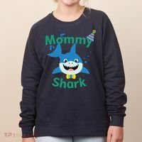 Mommy Shark Birthday Party Matching Family Women's Sweatshirt thumb 0