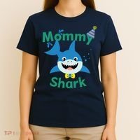 Mommy Shark Birthday Party Matching Family T-Shirt thumb 4