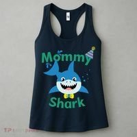 Mommy Shark Birthday Party Matching Family Women's Tank Top thumb 3