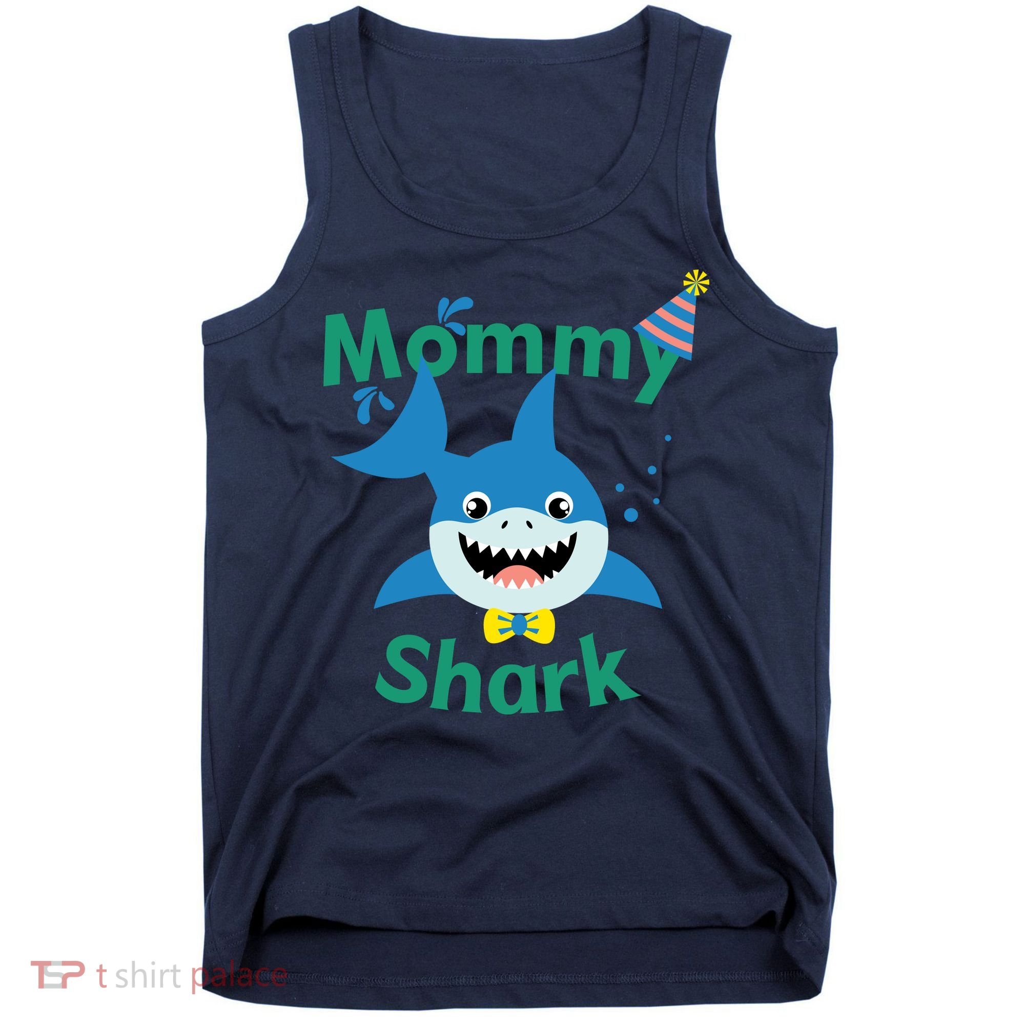 Mommy Shark Birthday Party Matching Family Tank Top