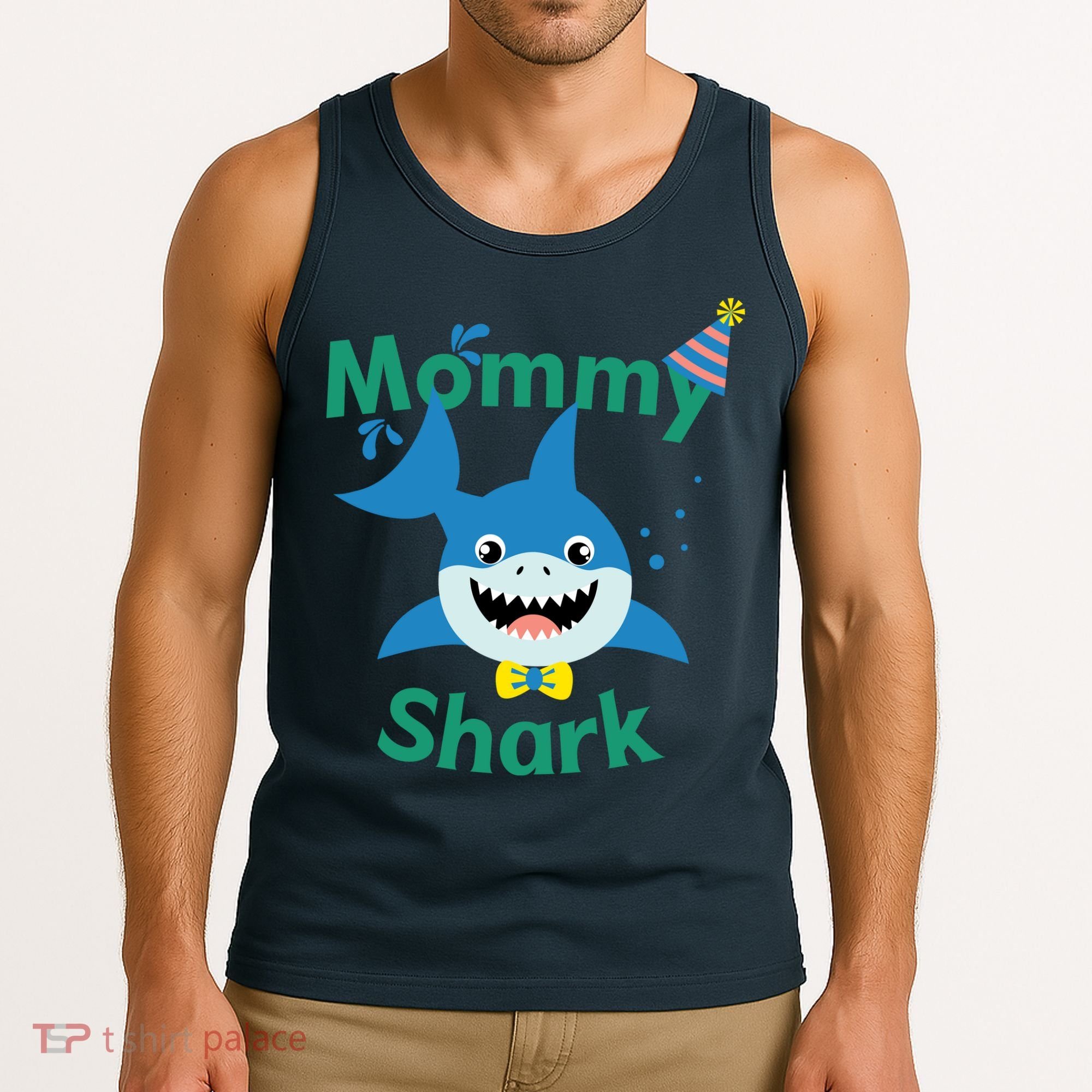 Mommy Shark Birthday Party Matching Family Tank Top
