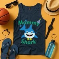 Mommy Shark Birthday Party Matching Family Tank Top thumb 4