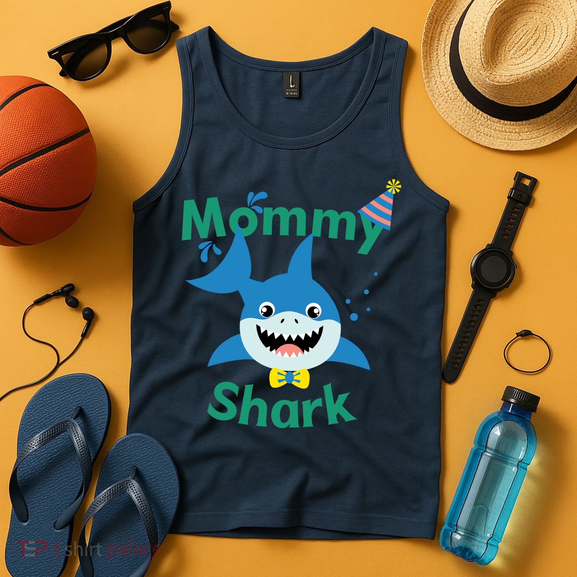 Mommy Shark Birthday Party Matching Family Tank Top