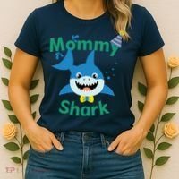 Mommy Shark Birthday Party Matching Family Women's T-Shirt thumb 2