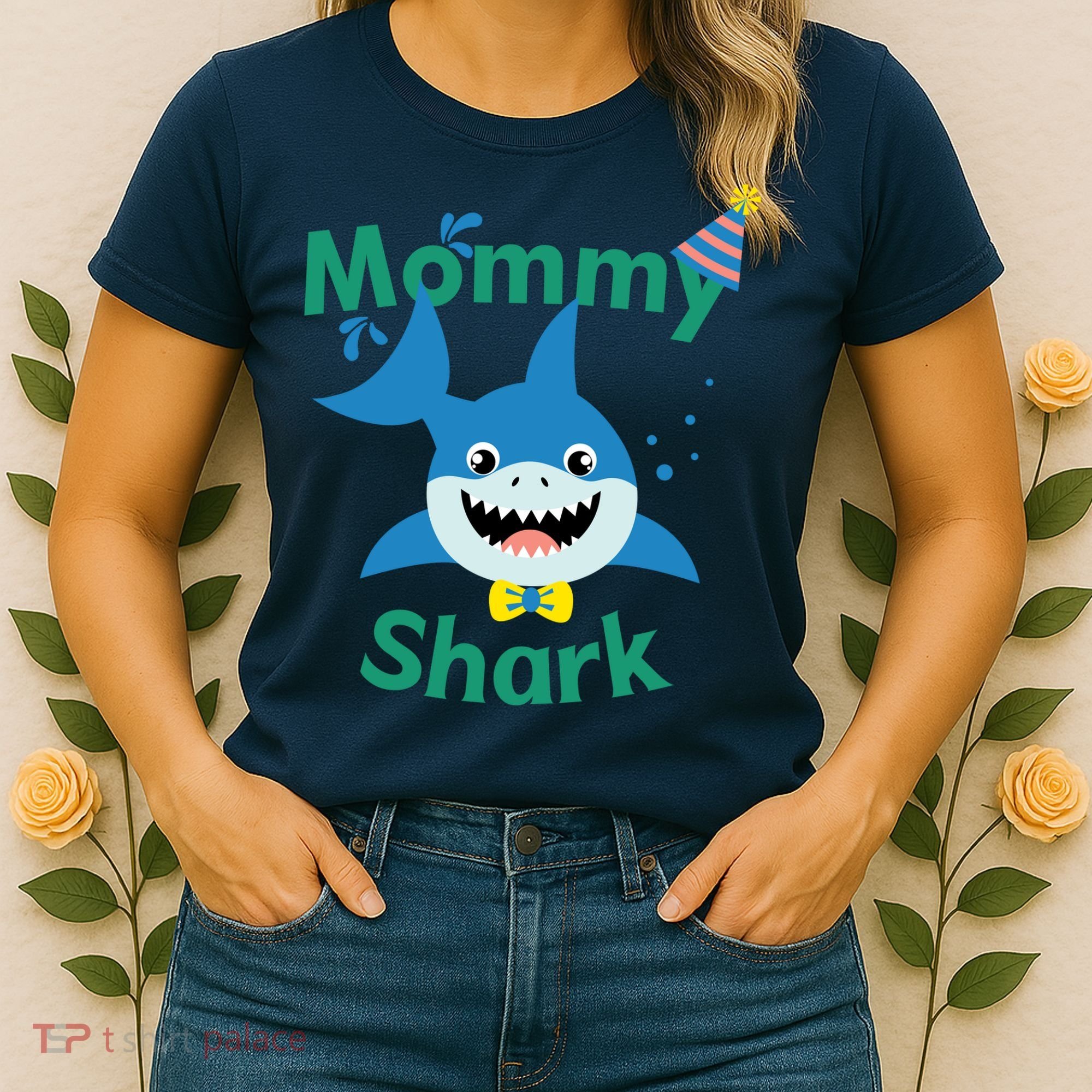 Mommy Shark Birthday Party Matching Family Women's T-Shirt