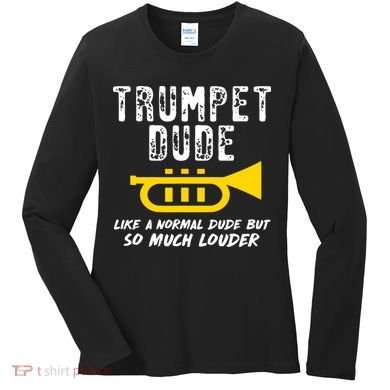 Marching School Band Funny Trumpet Women's Long Sleeve Shirt