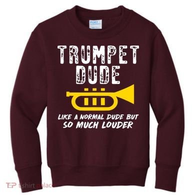 Marching School Band Funny Trumpet Kids Sweatshirt