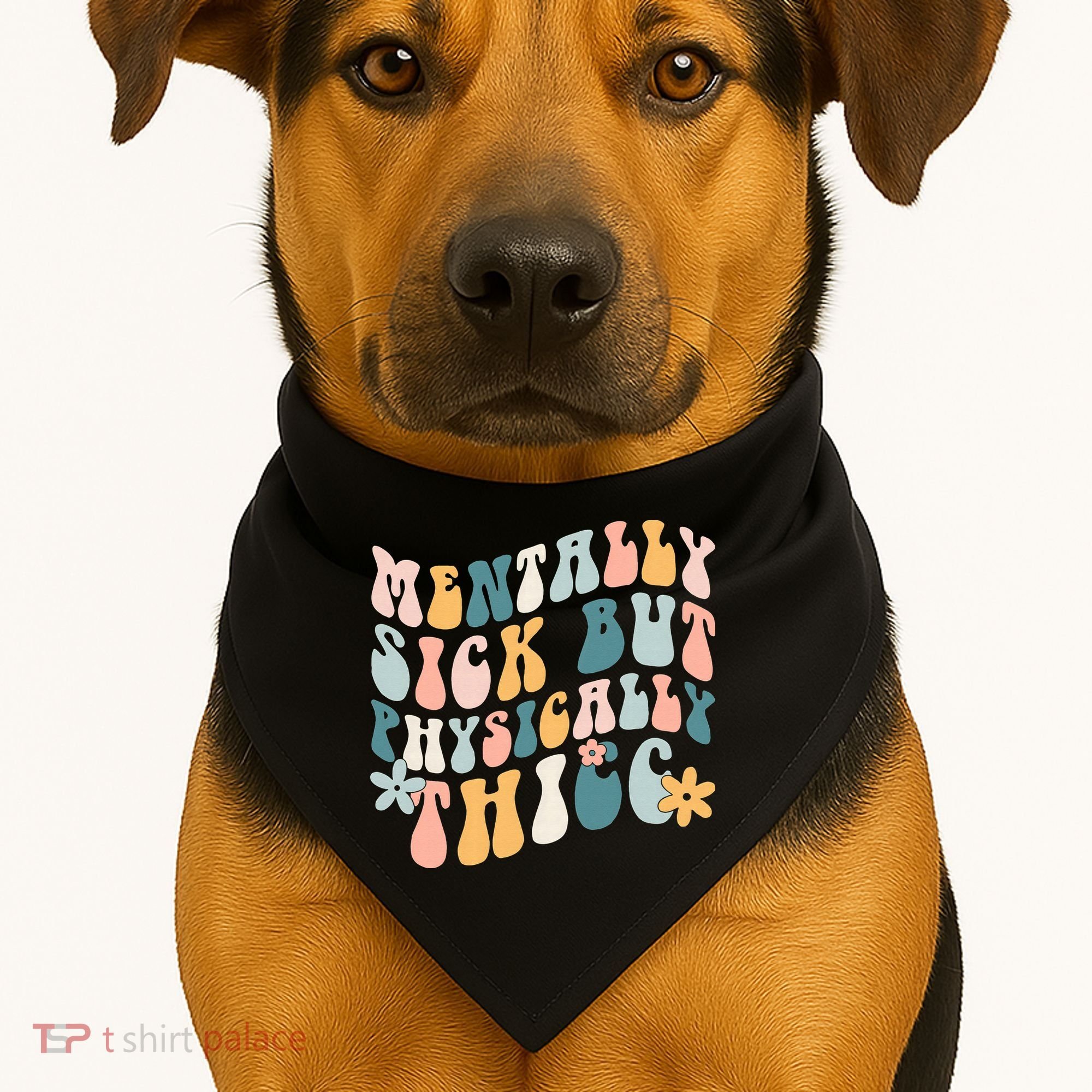 Mentally Sick But Physically Thicc Mental Health Matters USA-Made Doggie Bandana