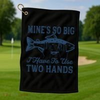 Mines So Big I Have To Use Two Hands Tshirt Funny Fishing Golf Towel thumb 1