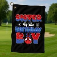 Matching Sister Birthday Boy Golf Towel thumb 1