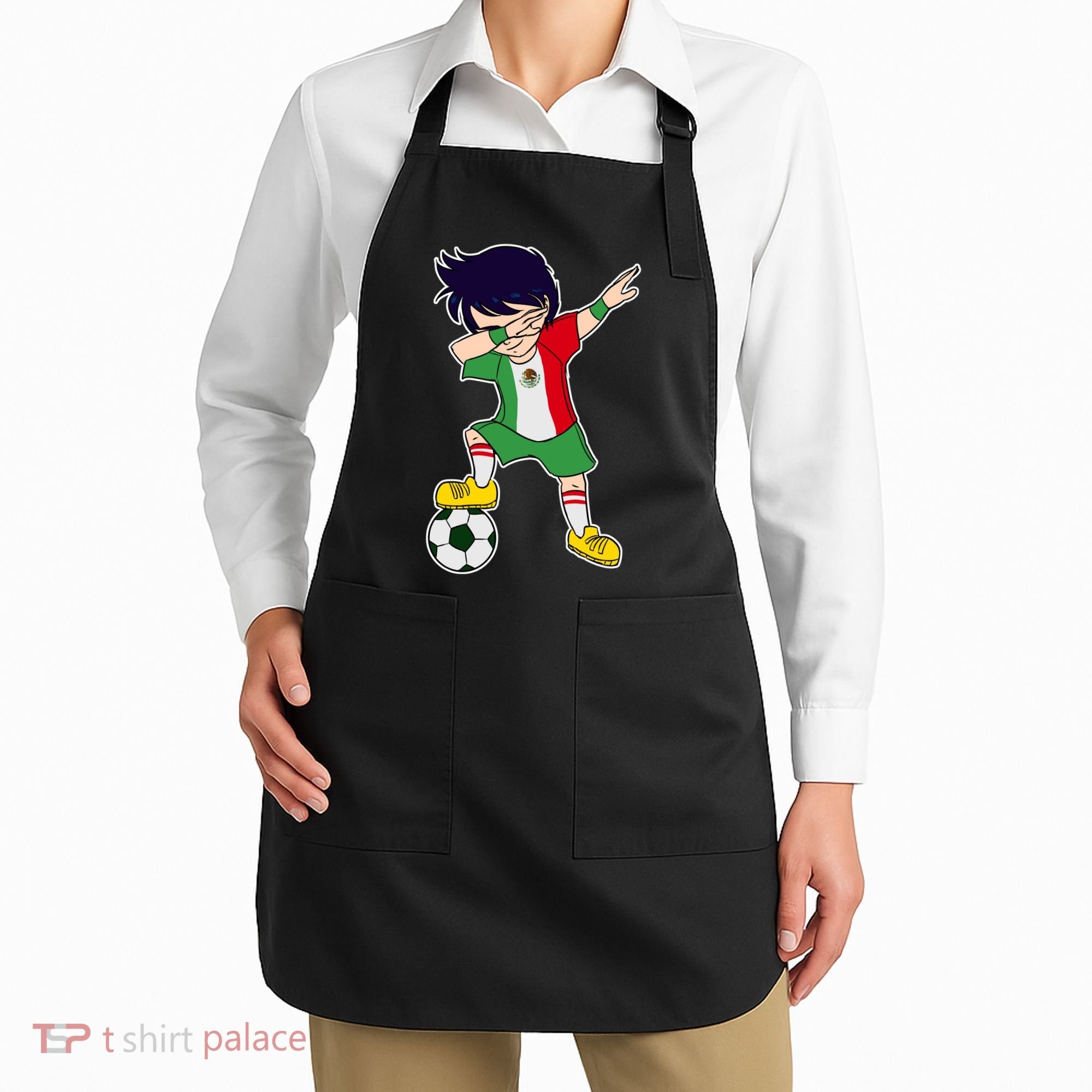 Mexican Dabbing Soccer Boy Mexico Apron