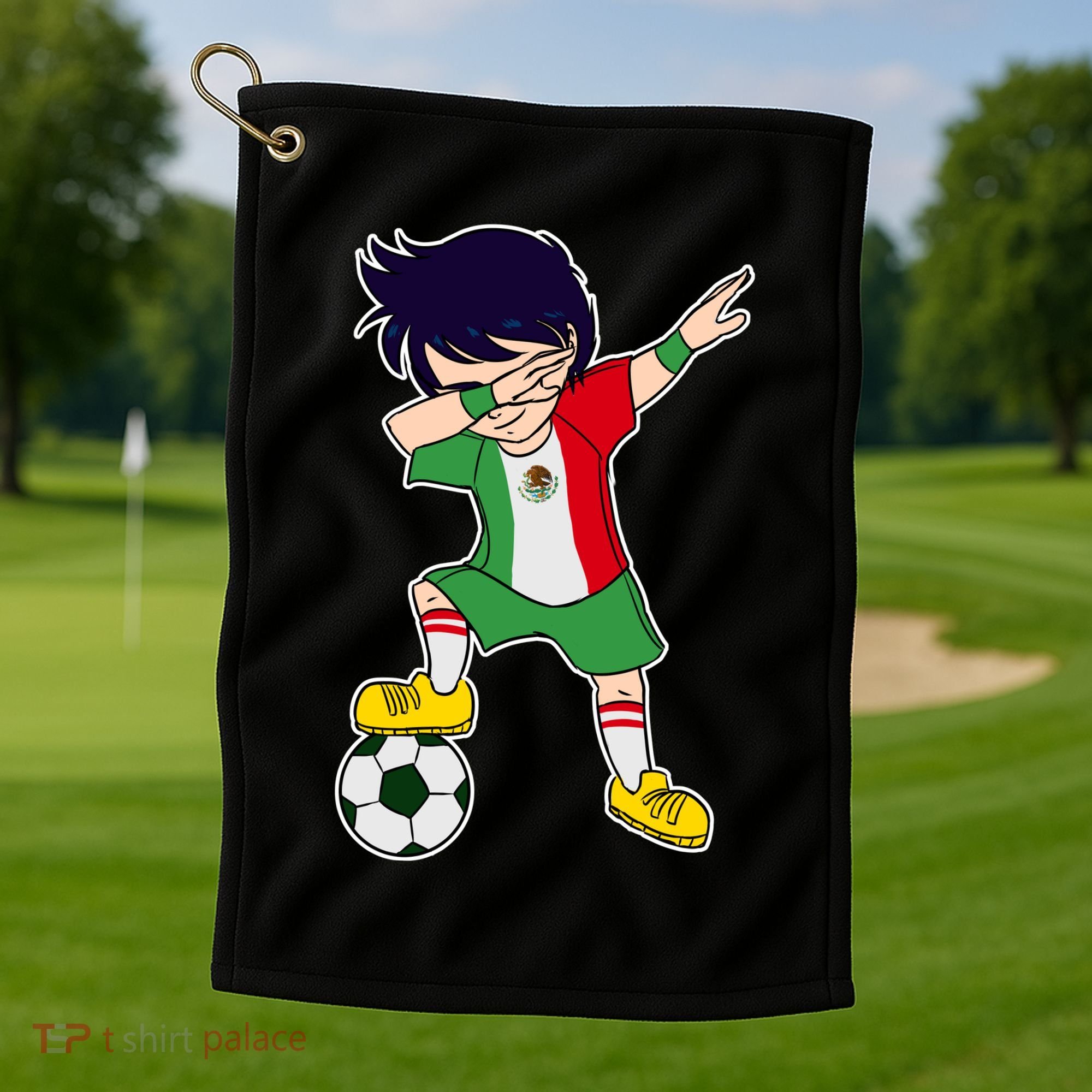 Mexican Dabbing Soccer Boy Mexico Golf Towel