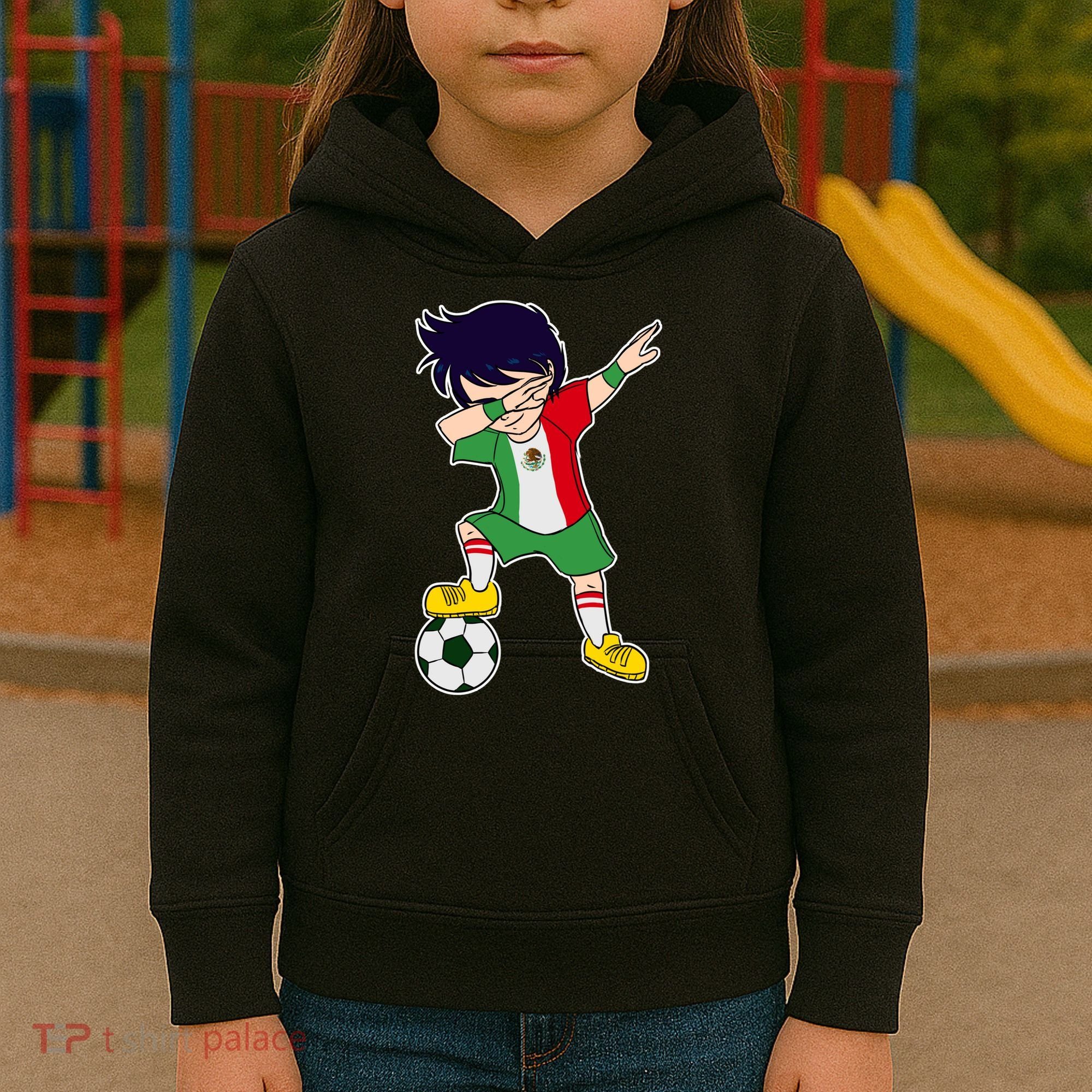 Mexican Dabbing Soccer Boy Mexico Kids Hoodie