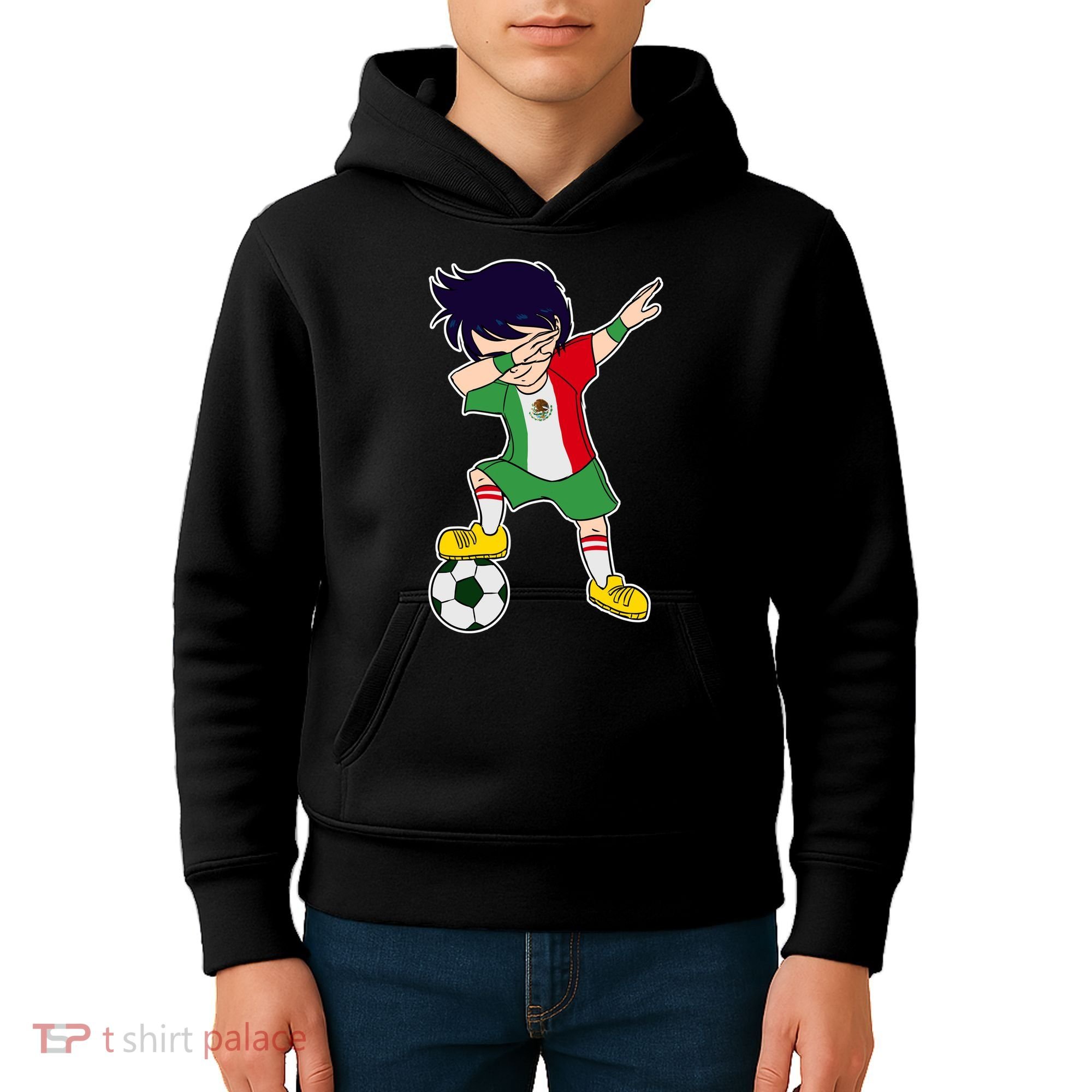Mexican Dabbing Soccer Boy Mexico Kids Hoodie