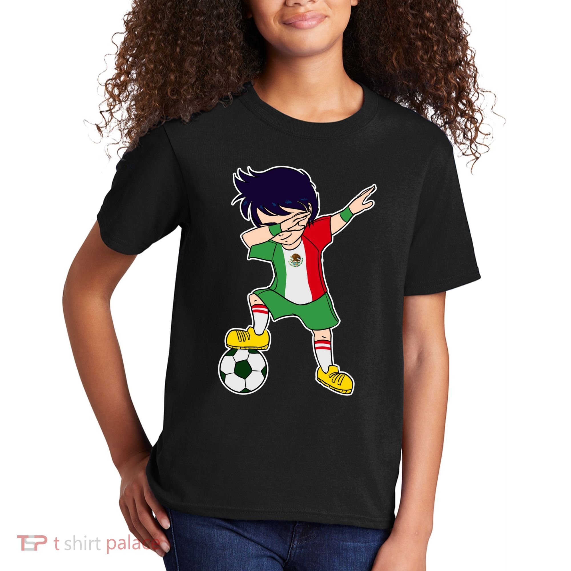 Mexican Dabbing Soccer Boy Mexico Kids T-Shirt