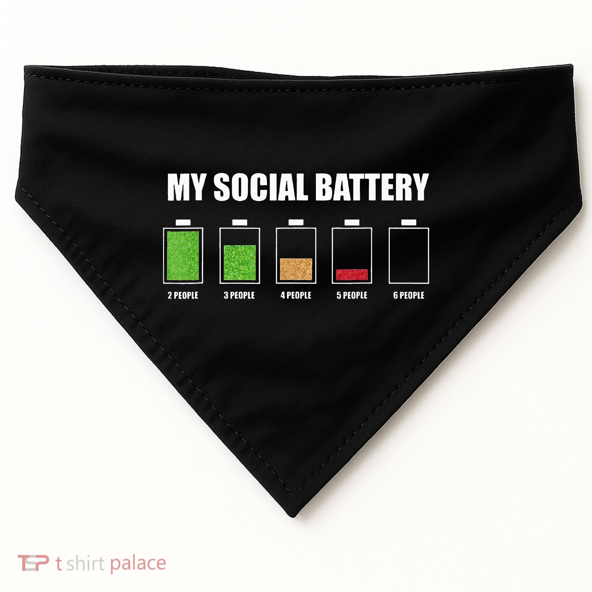 My Social Battery Low Energy Anti Social Gift USA-Made Doggie Bandana