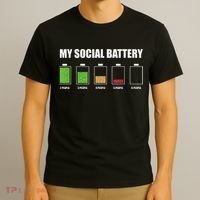 My Social Battery Low Energy Anti Social Gift T-Shirt thumb 3