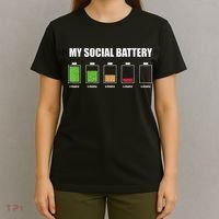 My Social Battery Low Energy Anti Social Gift T-Shirt thumb 4