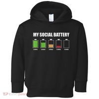 My Social Battery Low Energy Anti Social Gift Toddler Hoodie thumb 0