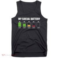 My Social Battery Low Energy Anti Social Gift Tank Top thumb 0