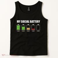 My Social Battery Low Energy Anti Social Gift Tank Top thumb 2