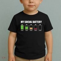 My Social Battery Low Energy Anti Social Gift Toddler T-Shirt thumb 2