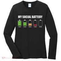 My Social Battery Low Energy Anti Social Gift Women's Long Sleeve Shirt thumb 0