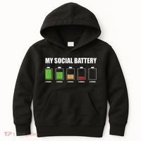 My Social Battery Low Energy Anti Social Gift Kids Hoodie thumb 0