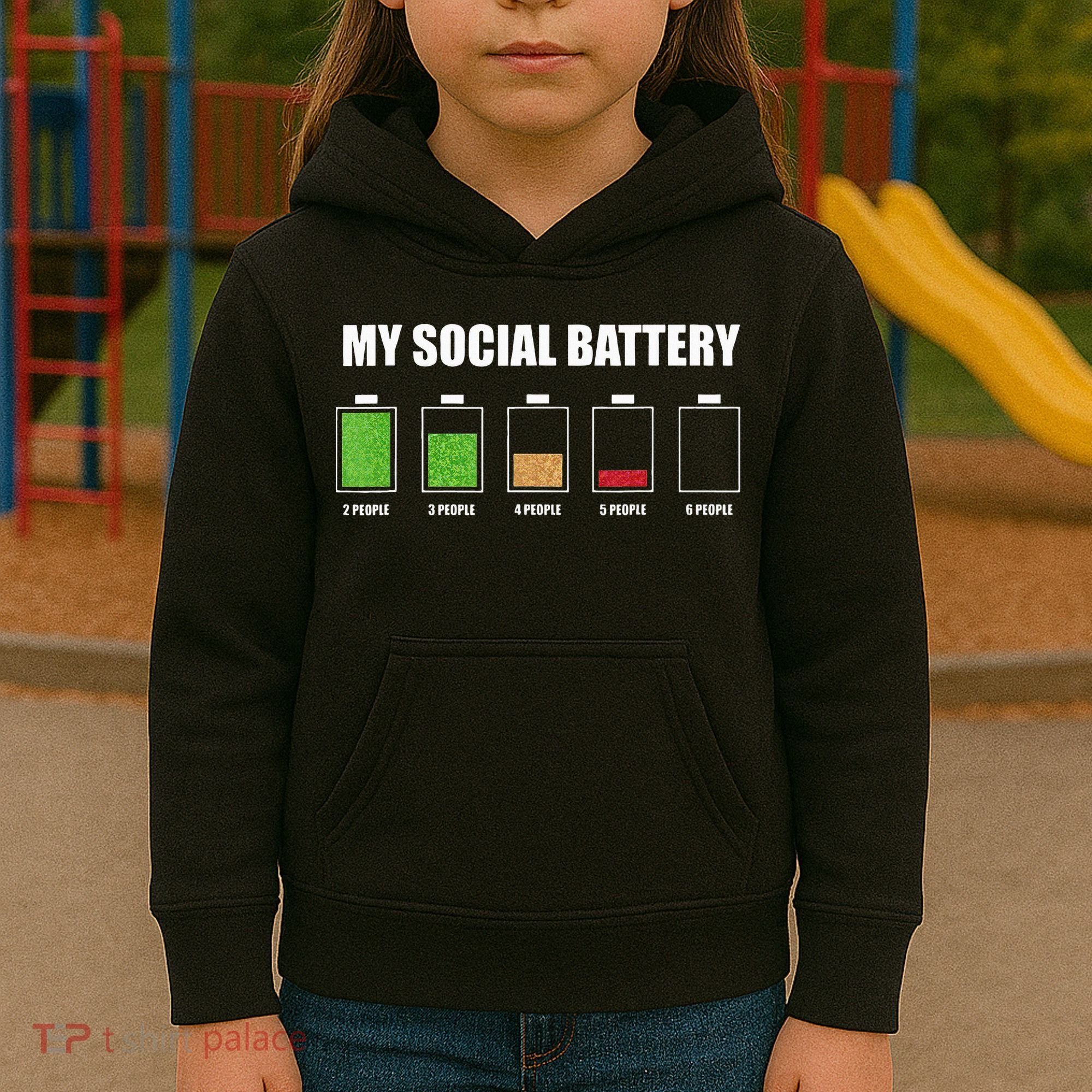 My Social Battery Low Energy Anti Social Gift Kids Hoodie