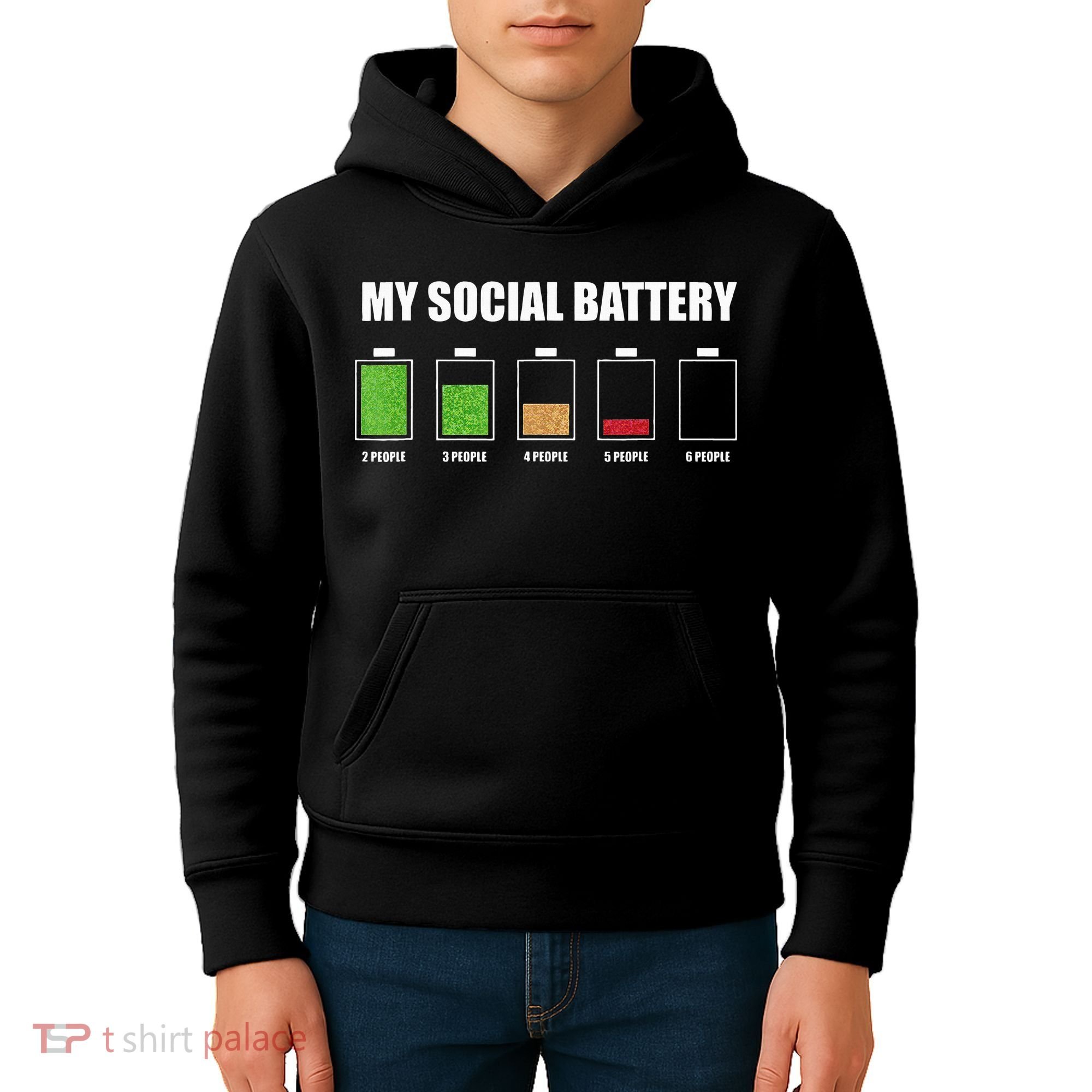 My Social Battery Low Energy Anti Social Gift Kids Hoodie